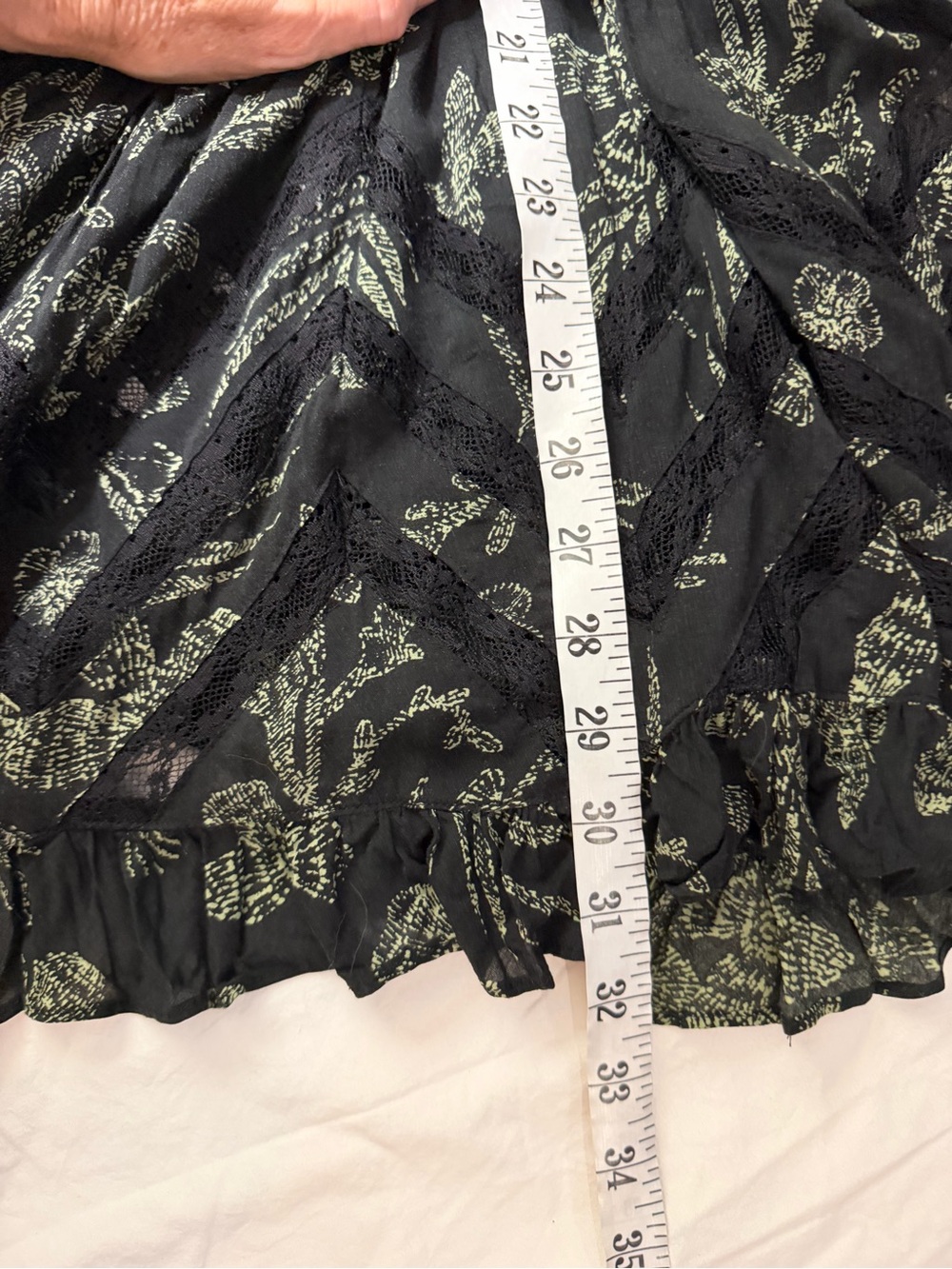 FREE PEOPLE Voile and Lace Trapeze Slip Dress Black Green Fern XS - Picture 10 of 11